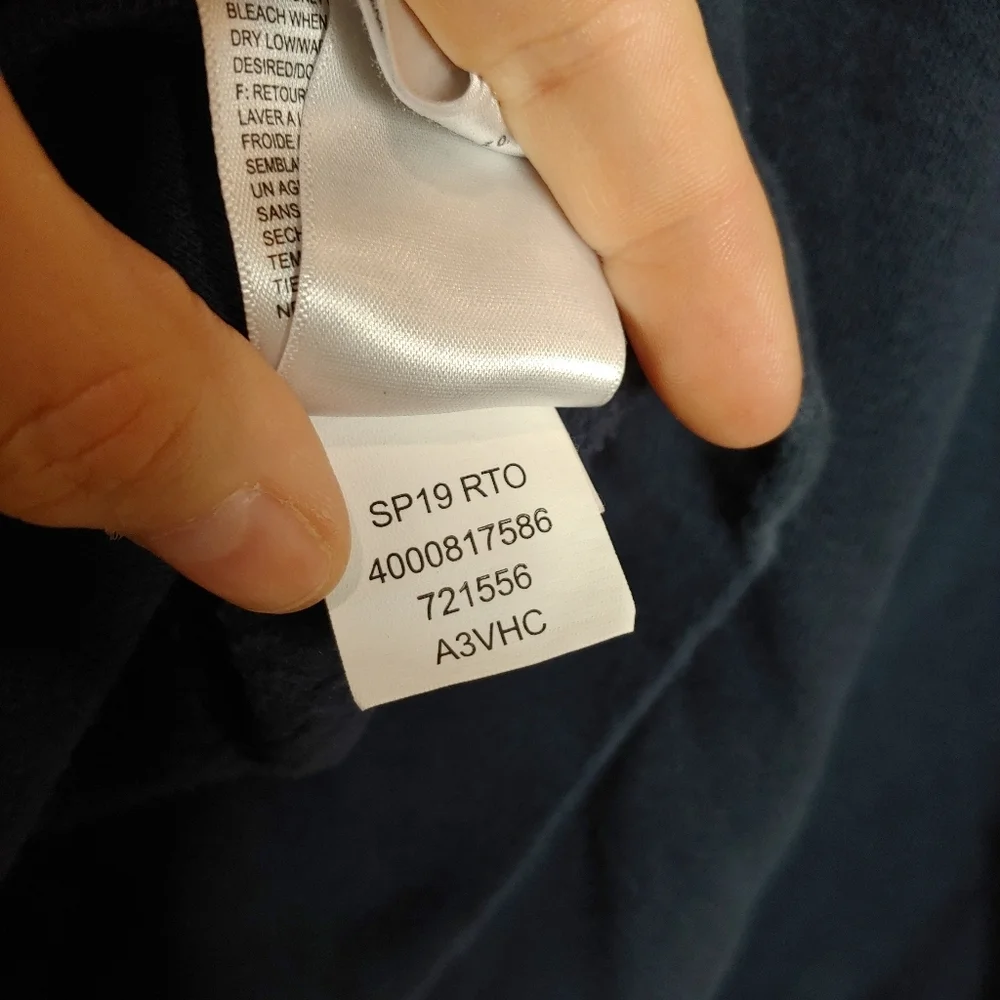 The North‎ Face Dark Blue Hoodie Pullover Sweatshirt Cotton Blend Large L